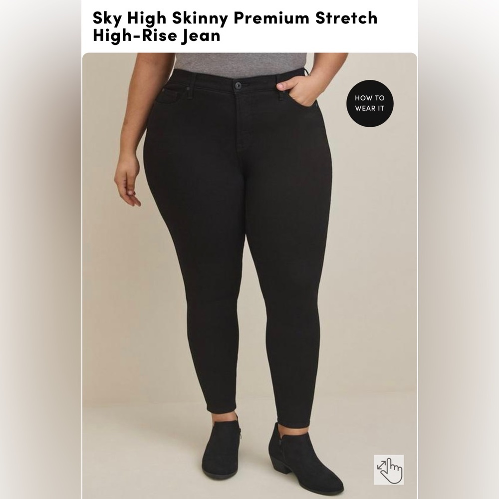 Sky highly skinny black jeans size 26W
